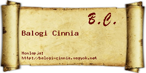 Balogi Cinnia névjegykártya